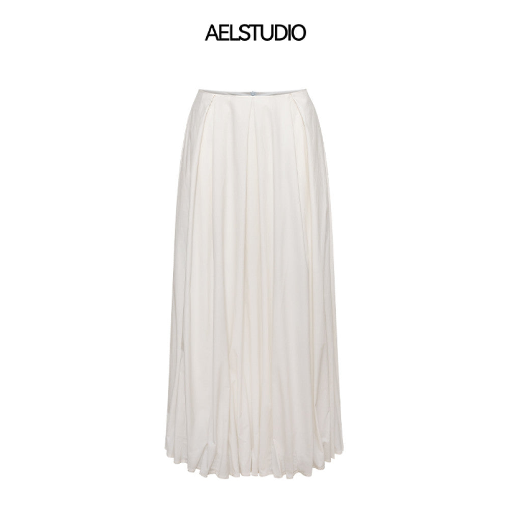 AEL Original French Style White Half length Skirt for Women 2025 New Autumn Edition Elegant Flower Bud Skirt Design image 13