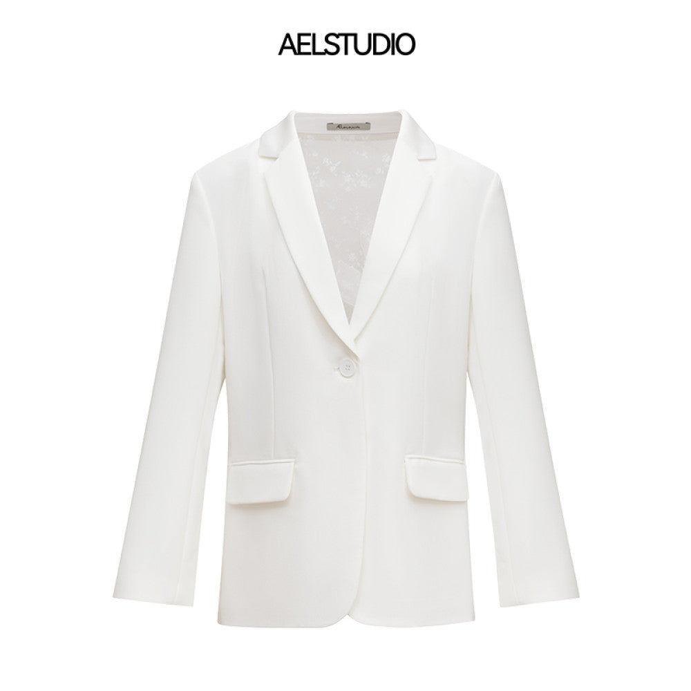 AEL original French suit jacket for women in the autumn of 2025 exuding a refined and sophisticated vibe One button lace backless suit image 10