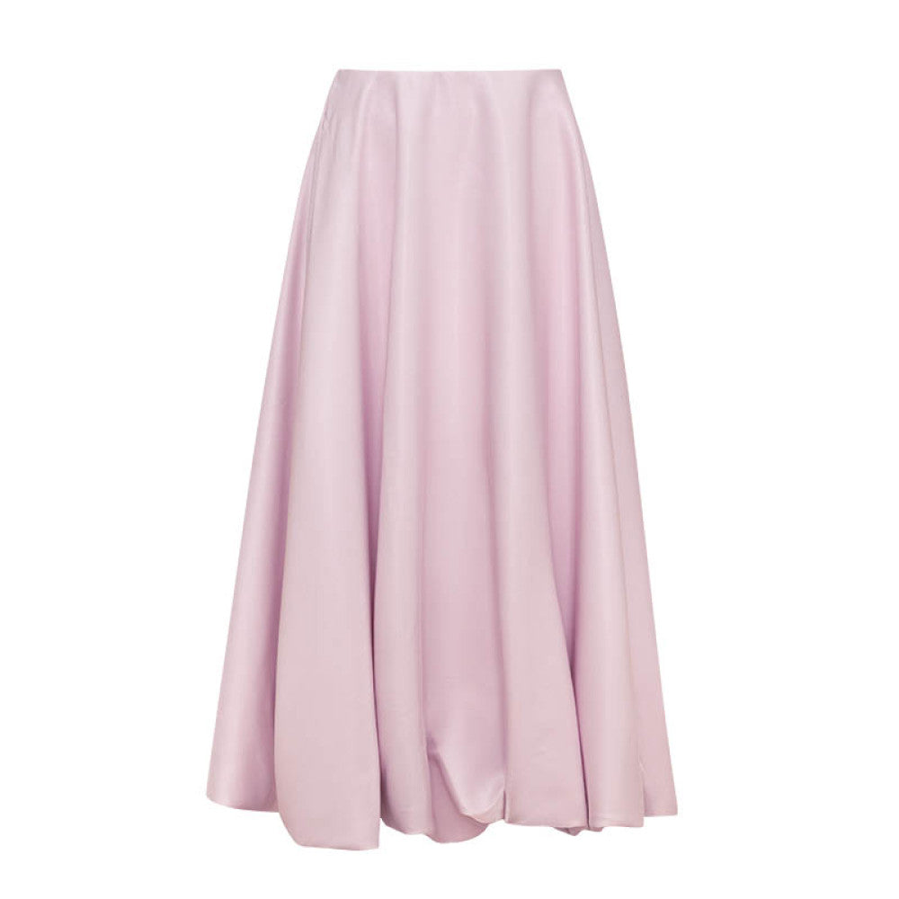 Classic Wardrobe AEL Original Flowing Satin High Waist Skirt for Women 2025 Autumn Water Mother Skirt Pink Flower Bud Skirt image 47