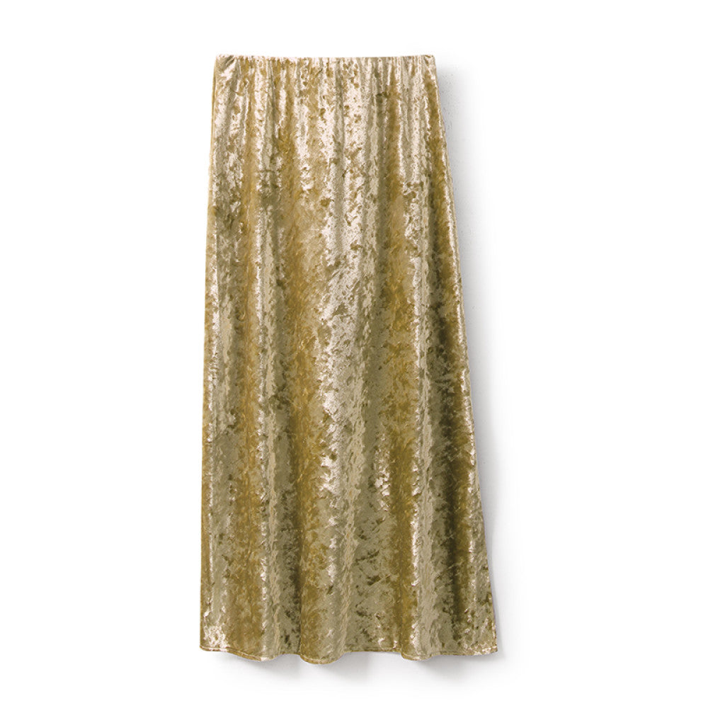 In stock Regret for missing customized diamond velvet half skirt temperament new versatile elastic waist straight tube half skirt image 50