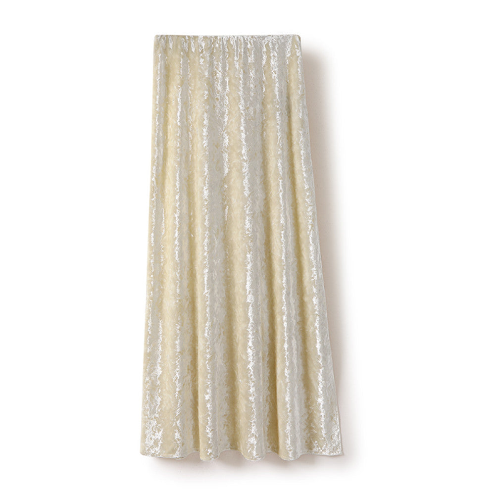 In stock Regret for missing customized diamond velvet half skirt temperament new versatile elastic waist straight tube half skirt image 58