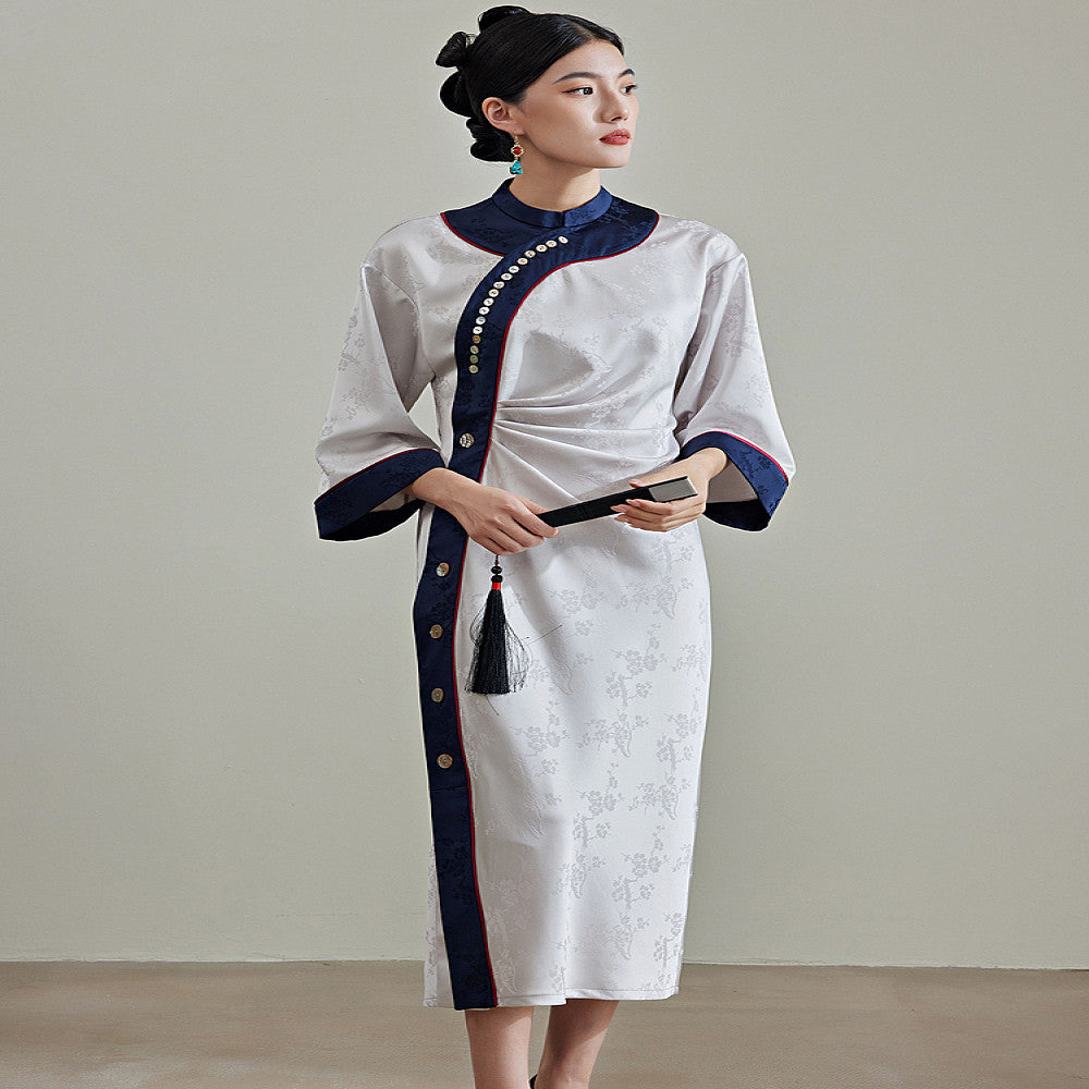 Moyu Original 2025 Spring New Ethnic Style Design with Wrinkle Improvement Cheongsam New Chinese Style Slimming Dress image 1