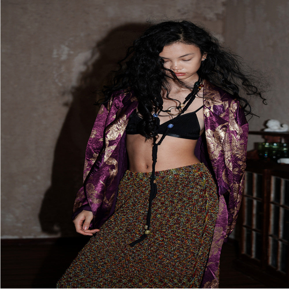 Bad taste Western original printed loose retro lace up spring suit jacket image 4