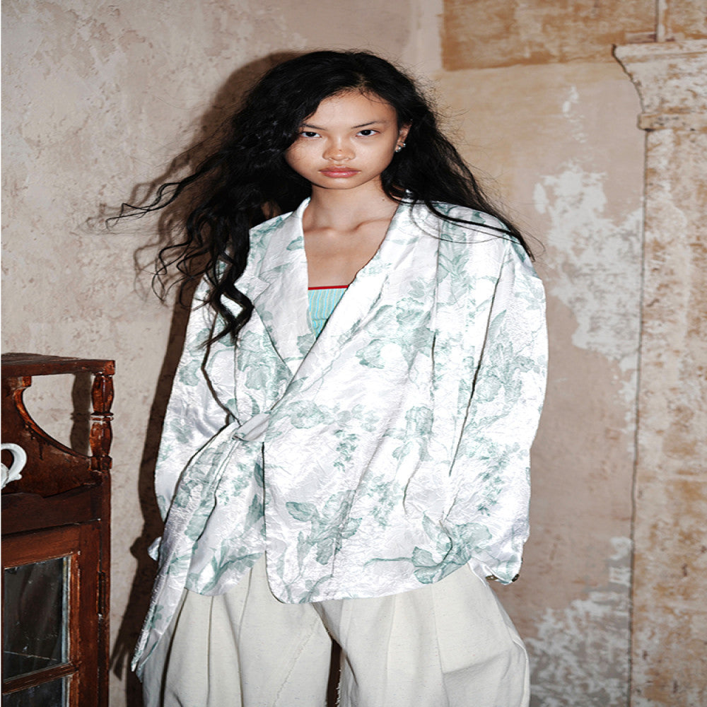 Bad taste Western original printed loose retro lace up spring suit jacket image 7