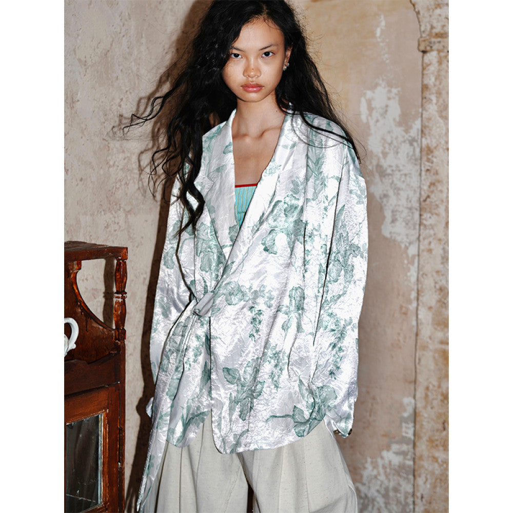 Bad taste Western original printed loose retro lace up spring suit jacket image 17