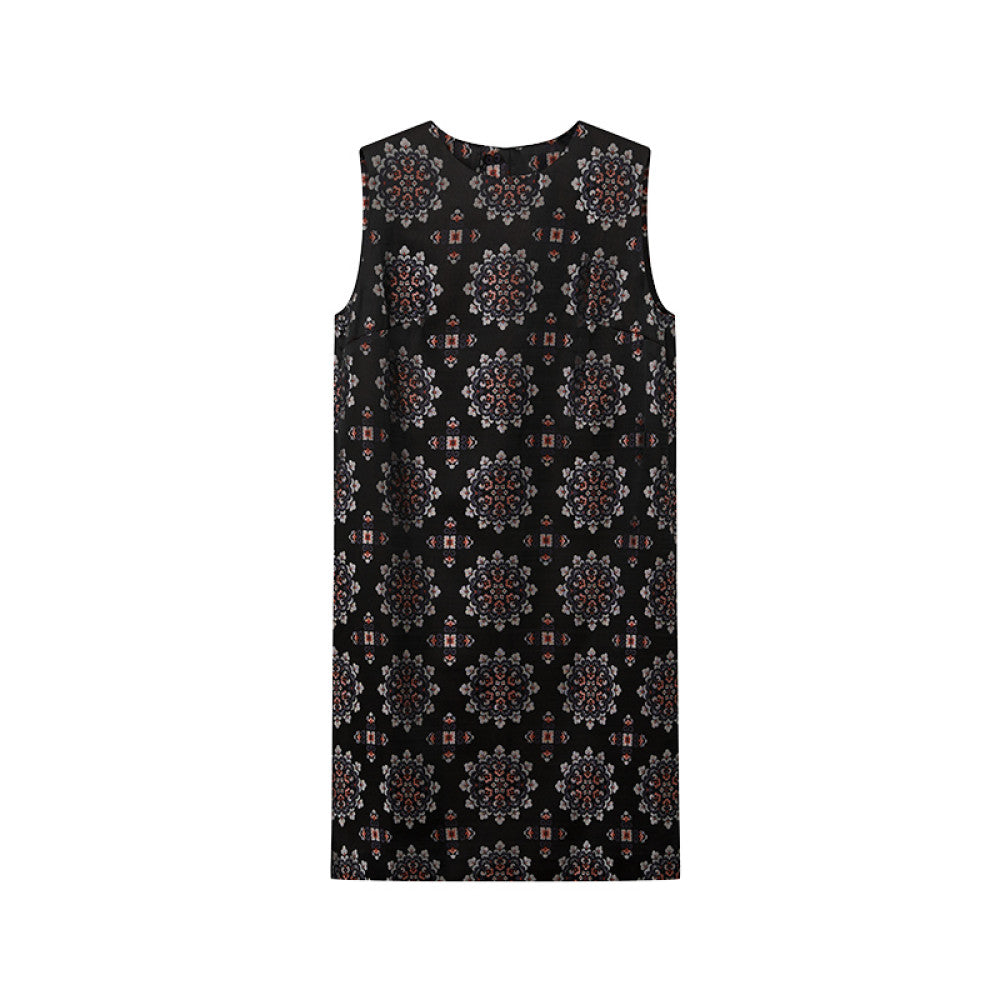 Ruyi Lianyun Jinhui Weaving Silk Sleeveless Baoxiang Flower Dress for Women s New Chinese Style Panbuckle Skirt image 15