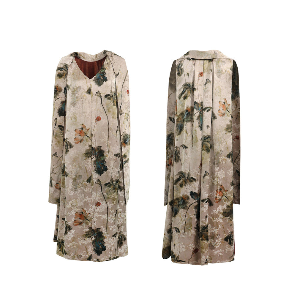 CHARMMY YE 24A W Chinese style ink and wash dark pattern print two wear new Chinese style vest long skirt image 9