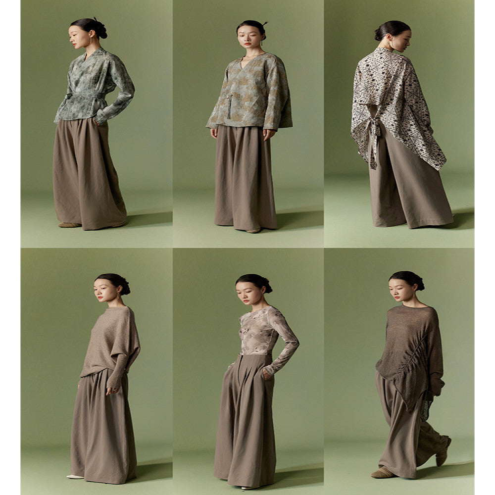 Xiaolu Miya s Walking Horse drapes and makes you look slim and tall Simple and versatile high waisted wide leg trousers image 5