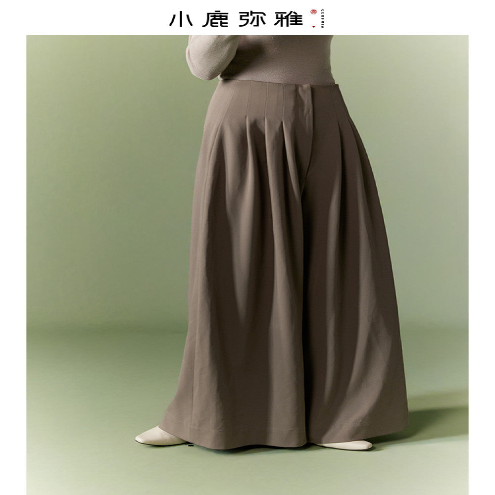 Xiaolu Miya s Walking Horse drapes and makes you look slim and tall Simple and versatile high waisted wide leg trousers image 0