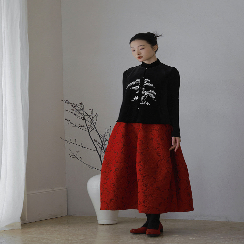 Xiaolu Miya s Pine original design new Chinese style heavy beaded velvet padded vest image 3