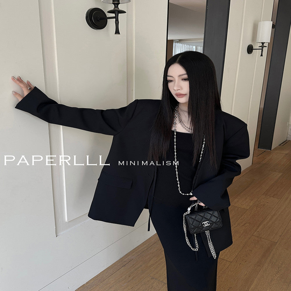 PAPERLLL Xinjian vest suit jacket two piece suit women s spring and autumn collarless design suit top casual suit image 17