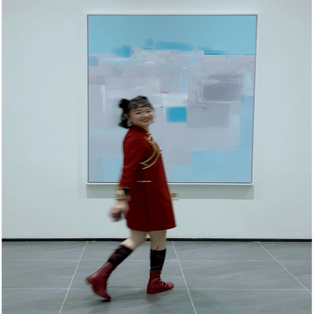 Special Price Tibetan Red Tibetan style new Chinese retro women s Chinese style high end Tibetan clothing red cheongsam skirt improvement image 2