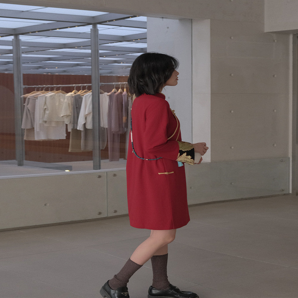 Special Price Tibetan Red Tibetan style new Chinese retro women s Chinese style high end Tibetan clothing red cheongsam skirt improvement image 4