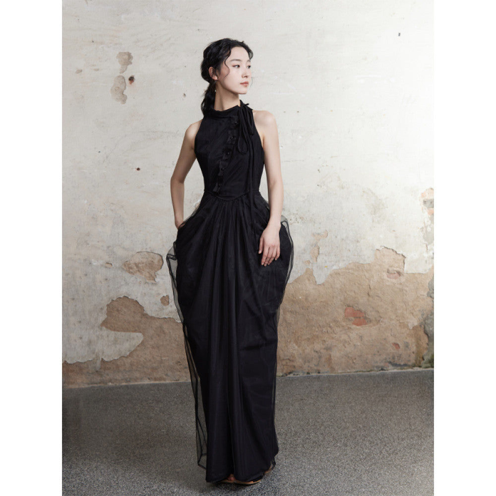 ONMOON 2024 Spring Summer New Chinese Style Sleeveless Vase Dress Clear and Cold Sensation Fairy Dress Long Dress image 31
