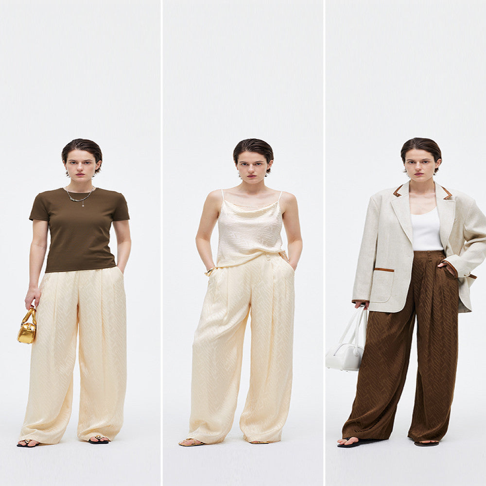 Zebra Light and Shadow ROSELINGLING Zebra Pattern Bare Feel Comfortable Wrinkle Pair Fashionable Air Wide Leg Pants image 3