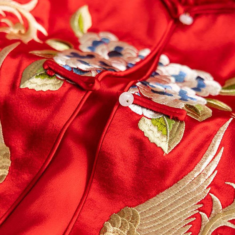 2025 Spring New National Style Red New Year s Clothing Acetate Heavy Industry Embroidery Vest Coat Women s New Chinese Top Vest image 3