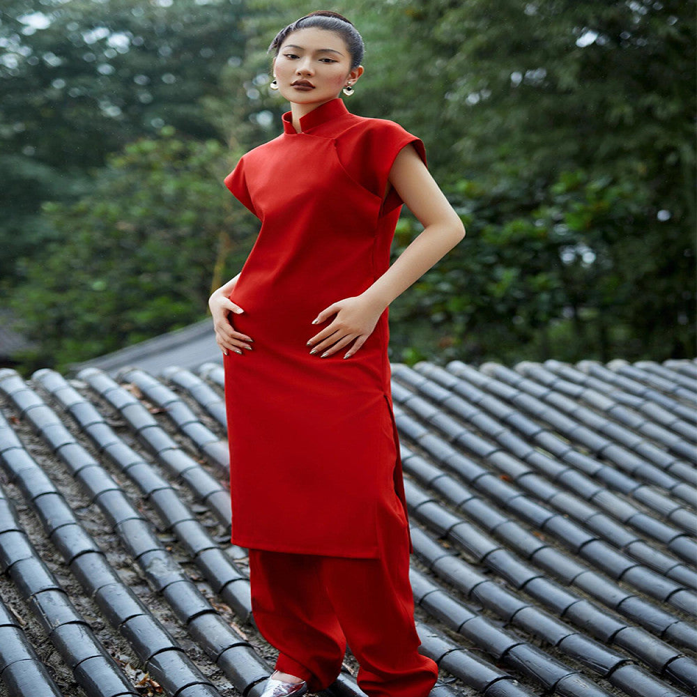 Leaving the pavilion and returning home red qipao dress new Chinese style morning gown female bride s wedding toast dress engagement dress can be worn on a regular basis image 8