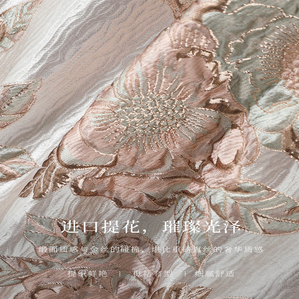 Ruyi Lian Yun Yao Ye Liang Silk Satin Jacquard Vest Women s New Chinese Style Pocket Metal Buckle Vest image 5