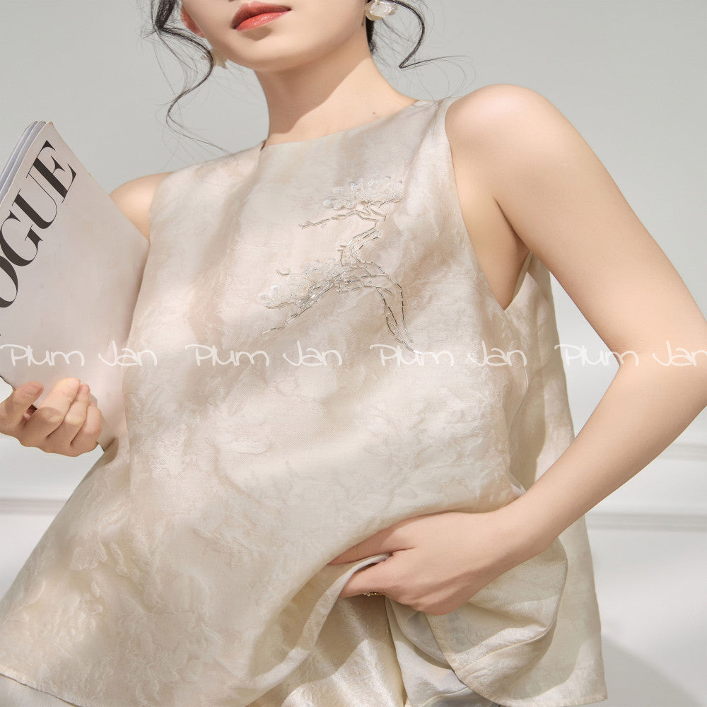 Plum Jan Temperament Shirt Women s 2025 New Popular Beautiful Small Shirt New Chinese Style Sleeveless Shirt image 10