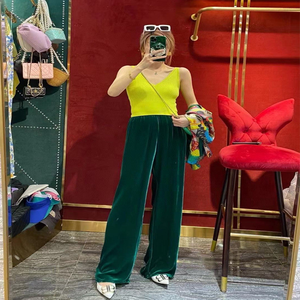 ASAYA3992 Velvet Wide-Leg Pants ✨