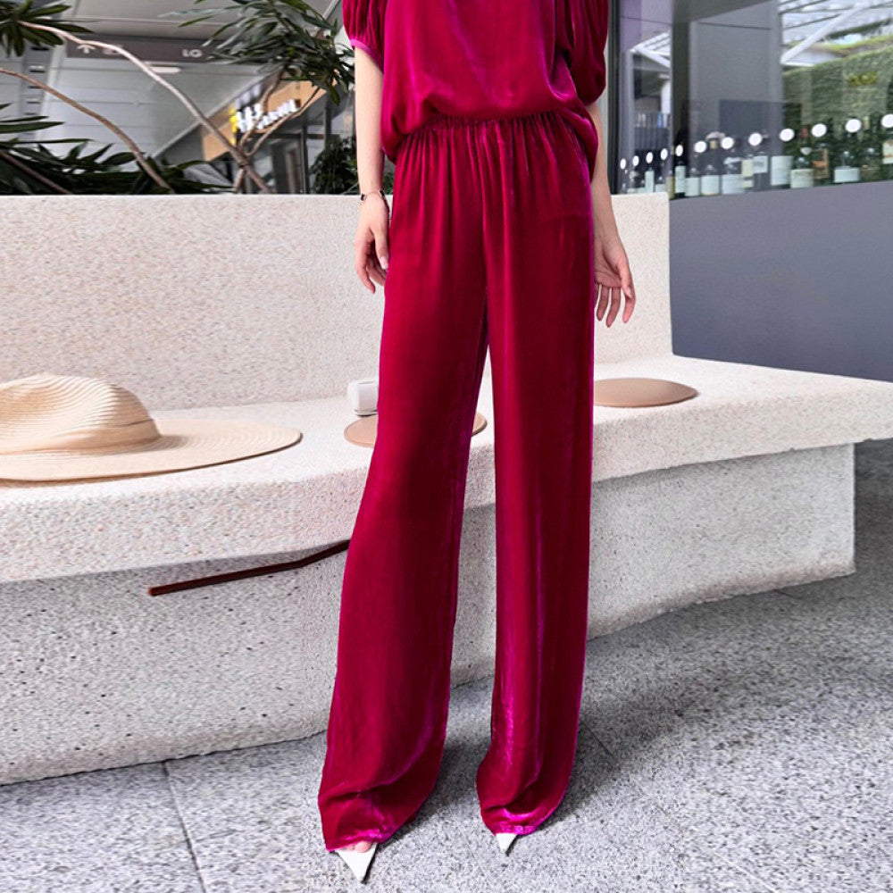 ASAYA3992 Velvet Wide-Leg Pants ✨