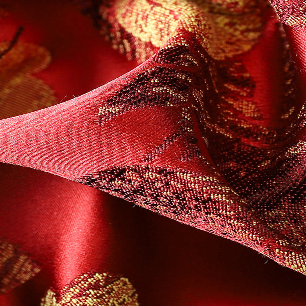 Red high end gold jacquard new Chinese style vest vest for women with improved oblique collar and buttons light national trend style layered top image 4