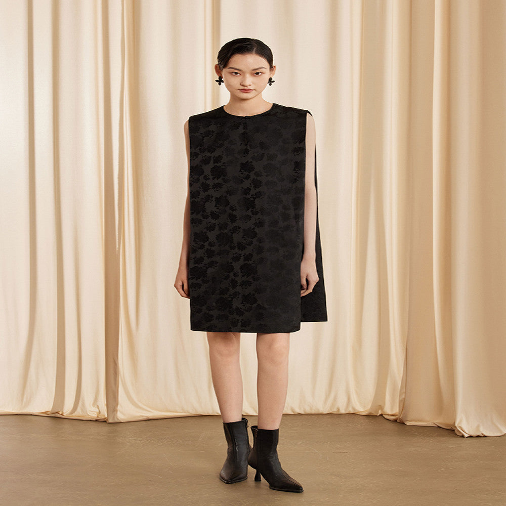 Ruyi Lianyun spring and autumn new jacquard sleeveless retro new Chinese style dress female buttoned national style short skirt image 23