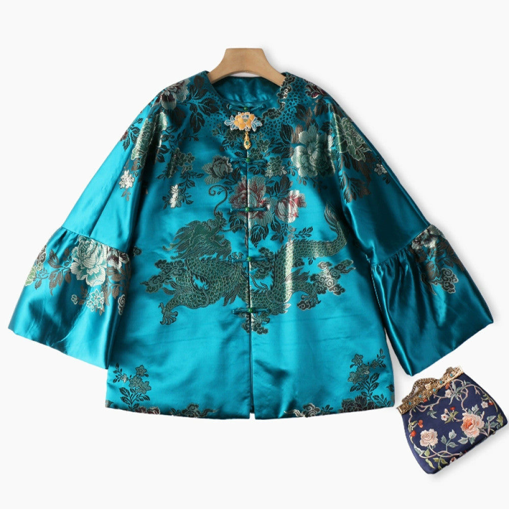 Excluding cost processing price CPP1244 jacquard old satin old fabric retro cotton coat jacket Chinese style jacket winter image 15