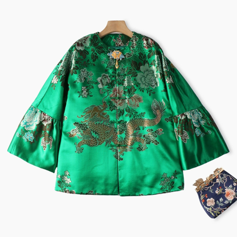 Excluding cost processing price CPP1244 jacquard old satin old fabric retro cotton coat jacket Chinese style jacket winter image 19