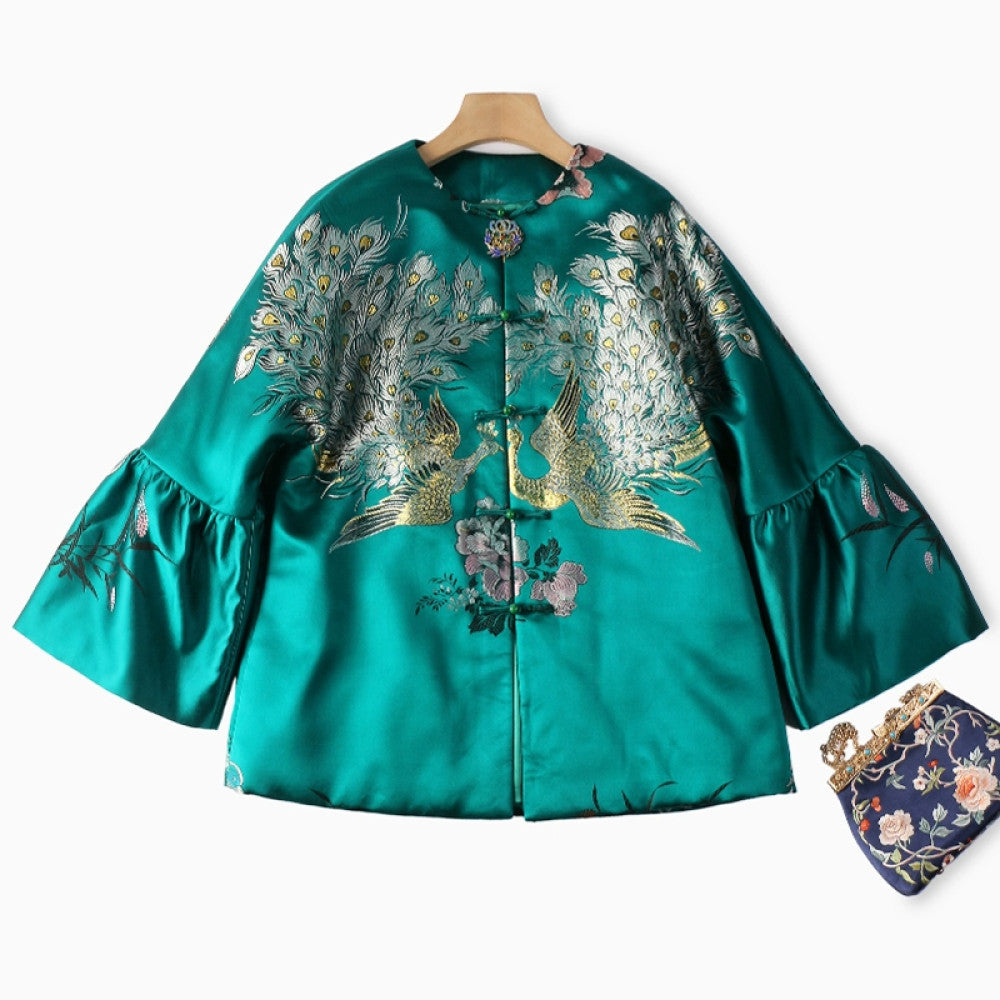 Excluding cost processing price CPP1244 jacquard old satin old fabric retro cotton coat jacket Chinese style jacket winter image 20