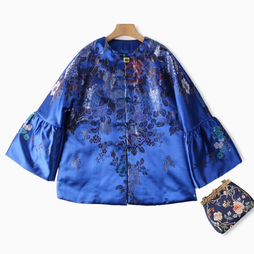 Excluding cost processing price CPP1244 jacquard old satin old fabric retro cotton coat jacket Chinese style jacket winter image 34