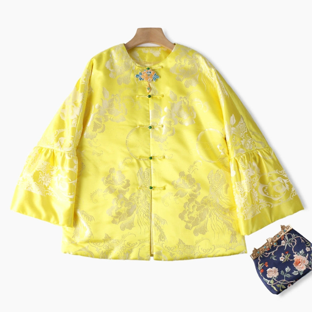Excluding cost processing price CPP1244 jacquard old satin old fabric retro cotton coat jacket Chinese style jacket winter image 40