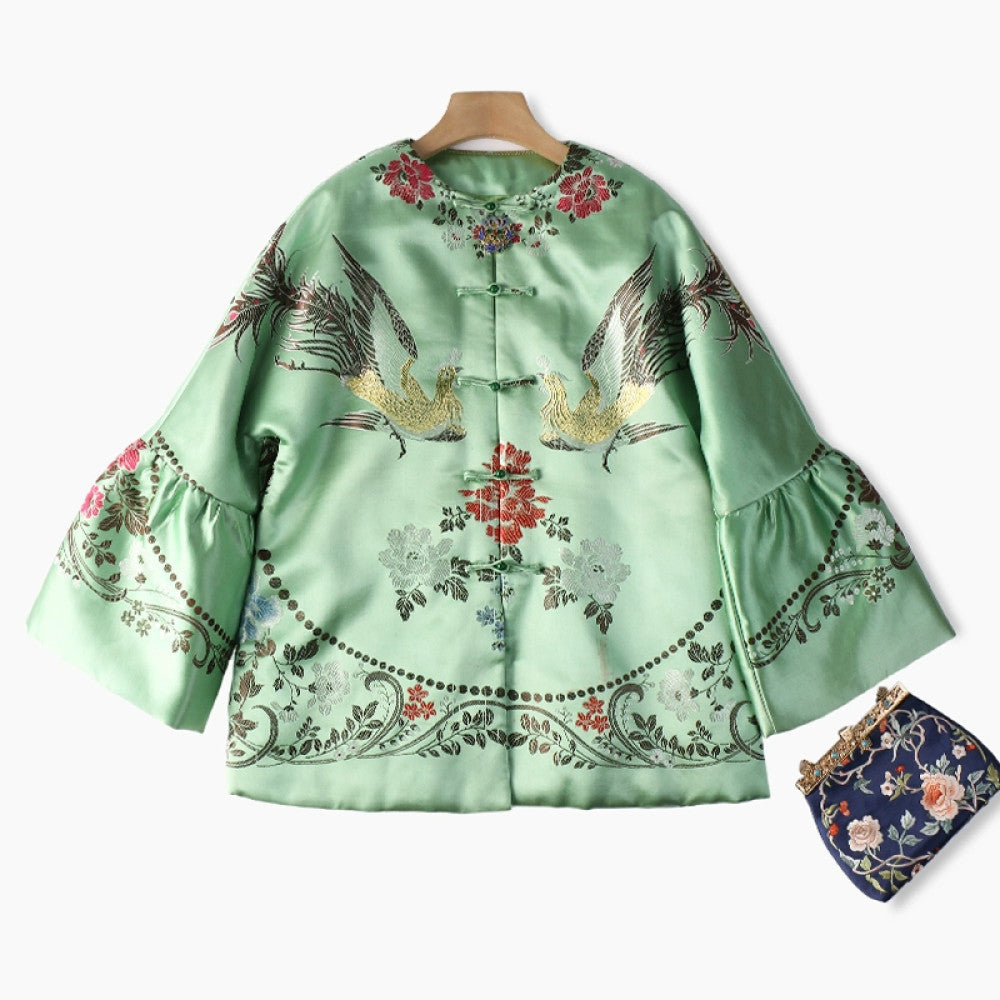 Excluding cost processing price CPP1244 jacquard old satin old fabric retro cotton coat jacket Chinese style jacket winter image 42