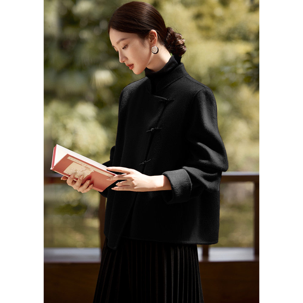 XWI Xinwei New Chinese style red double sided woolen coat for women s autumn and winter wedding dresses suitable for daily wear image 25