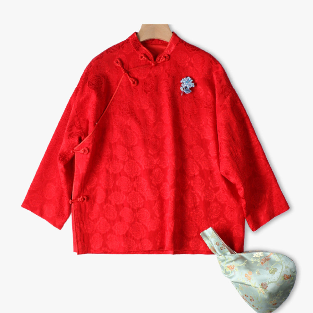 Word of mouth good goods PCY1429 festive lucky coat handmade pipa buckle plate buckle top Chinese style small shirt jacket women s spring and autumn image 11