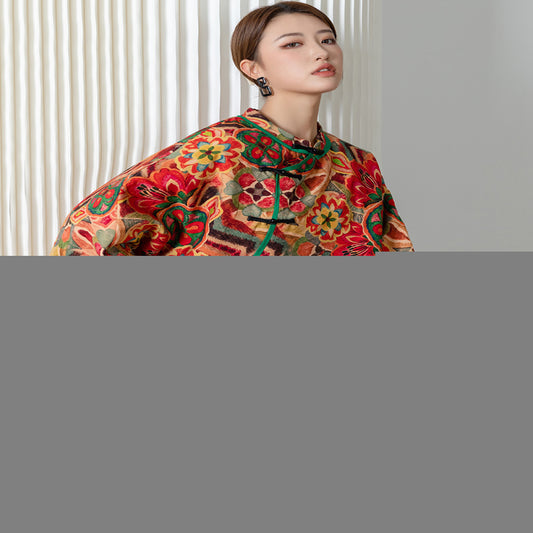 ASAYA3894: Chinese Style Floral Cotton Coat ✨