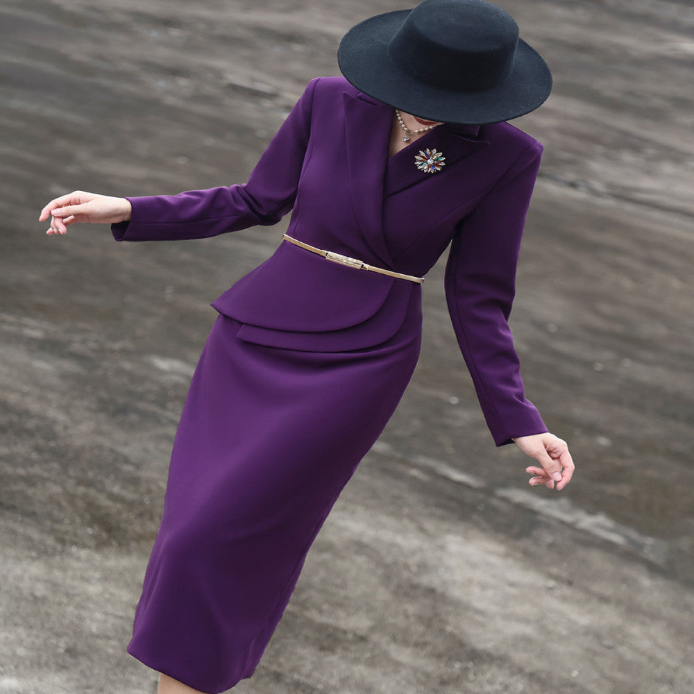 Lanser 2025 autumn new style temperament commuting high end slim fit lace up hip suit skirt dress image 0