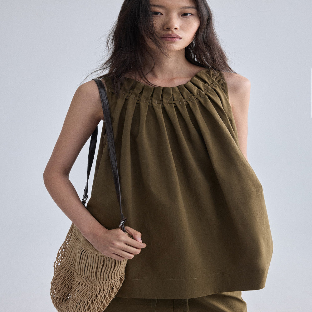 RUISHI French Handmade Woven Mushroom Edge Top Sleeveless Gentle and Versatile Small Shirt for Women in Summer image 24