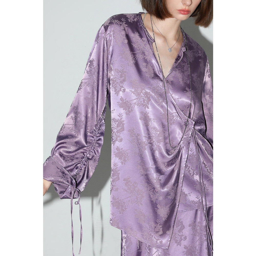 COCOBELLA New Chinese Style Dark Jacquard Glossy Satin Drape Wide Leg Pants Women s Casual Pants PA3026 3 image 18