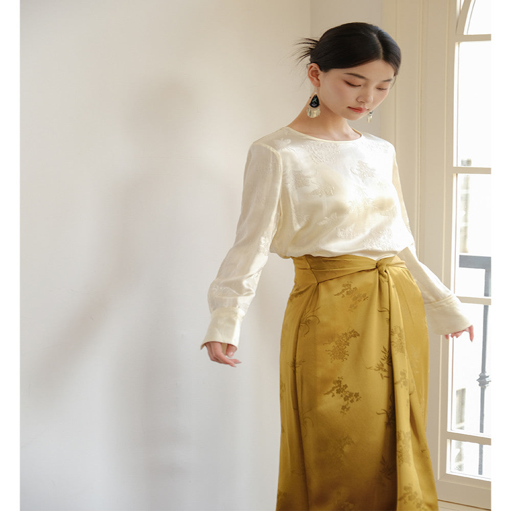 Shan Nonferrous High end Acetic Acid Satin Half Skirt Autumn Winter Edition Thick Acetic Acid Half Skirt Black Half Skirt image 4