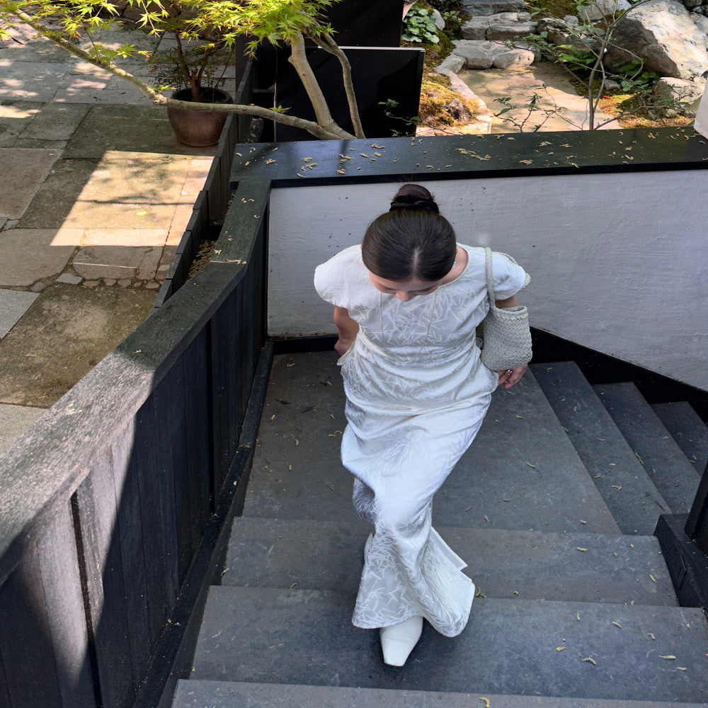 Cml Bamboo Charm of the East New Chinese Minimalist Bamboo Shadow Set with a slimming half skirt and two pieces of temperament image 3