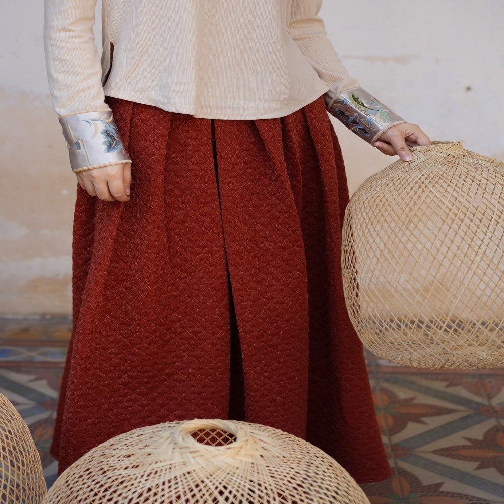 In the mountains there are Guizhi Wanfu er New Year s greetings National Wind and Snow Neil Cotton Jacket Gold Red Half Skirt image 13