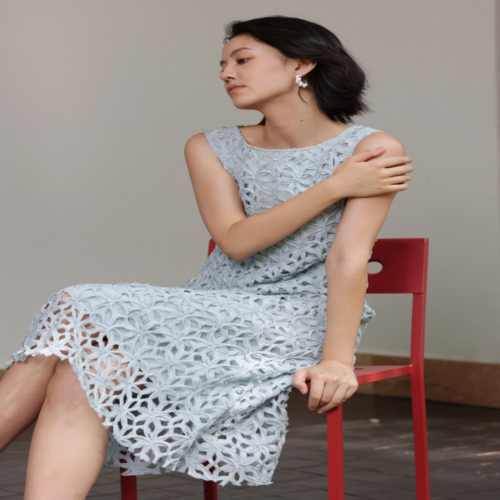 Zhimeijia heavy handmade hollow sleeveless temperament dress super fairy romantic French retro skirt summer image 36