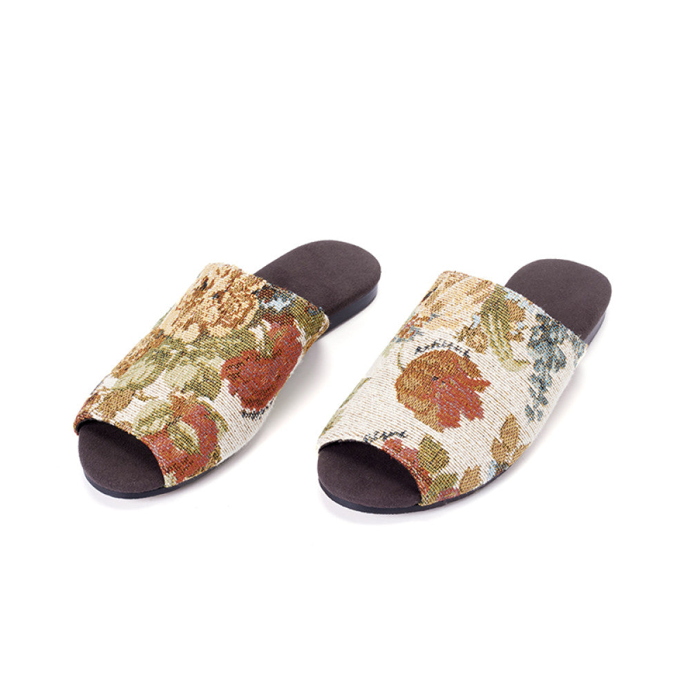 Jasmine and Fusu vintage cotton flower jacquard cashew flower slippers lazy sofa slippers image 16