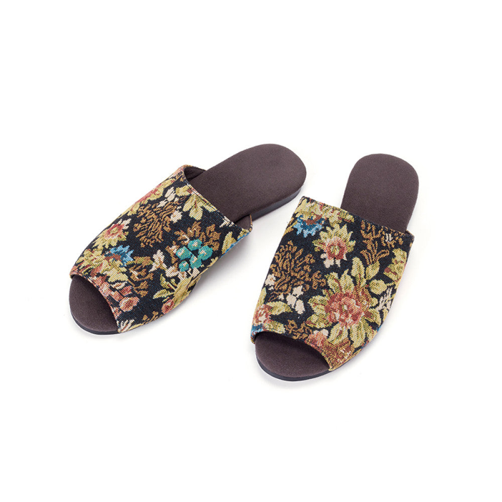 Jasmine and Fusu vintage cotton flower jacquard cashew flower slippers lazy sofa slippers image 22