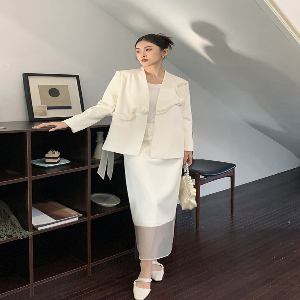 Jiexiang Xuan Light New Chinese Style Suit Set for Women 2025 Spring and Autumn High End Gentle Half Skirt Two Piece Set image 21