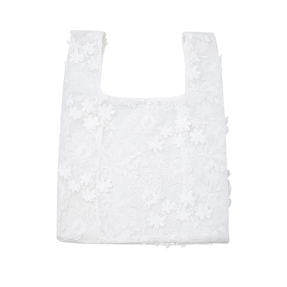 TOP home hazy beauty French romantic retro irregular micro carved hollow lace splicing trousers bag women image 15