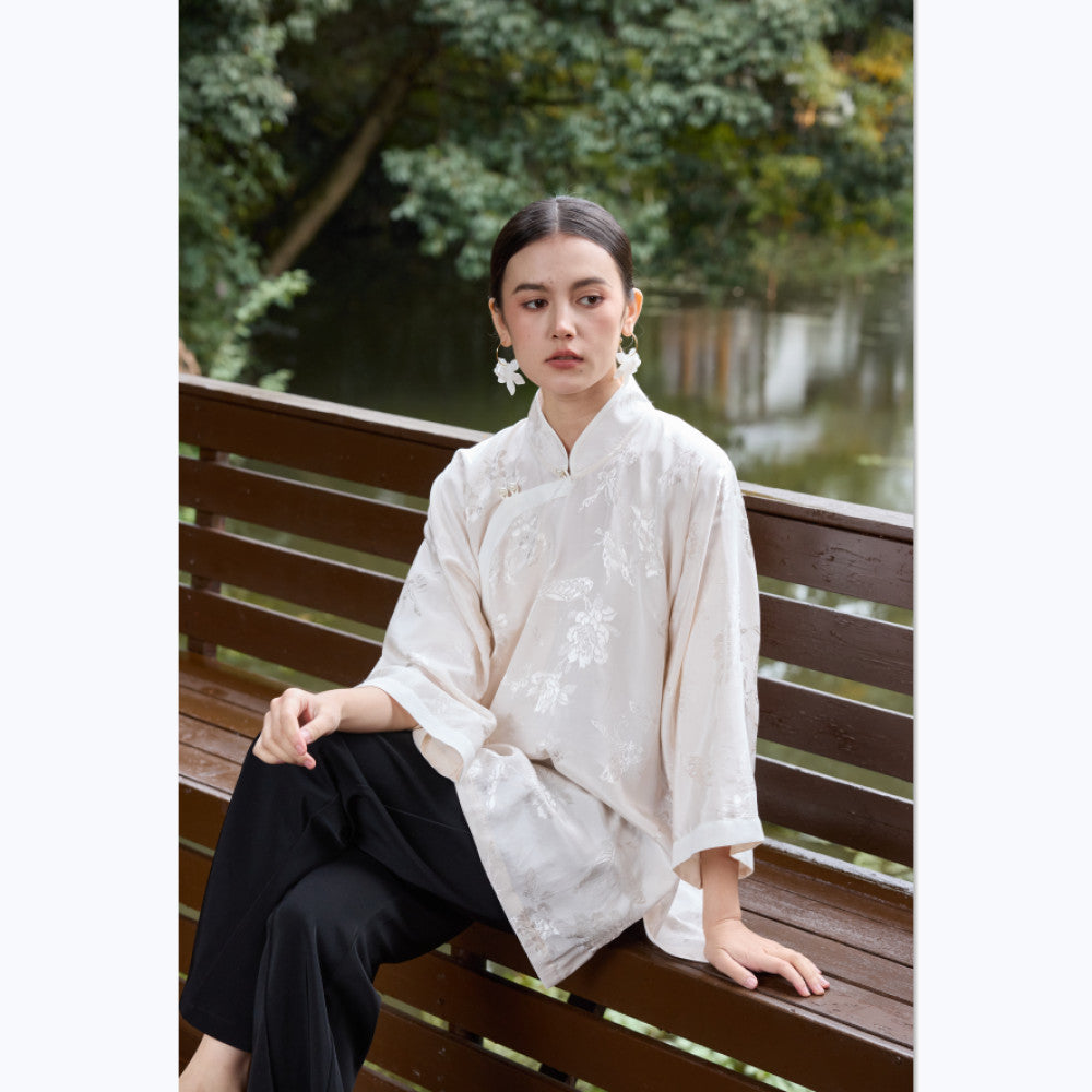 TAORAN women s clothing oriental style new Chinese style tops women s new improved cheongsam buttoned shirt national style Zen tea service image 8