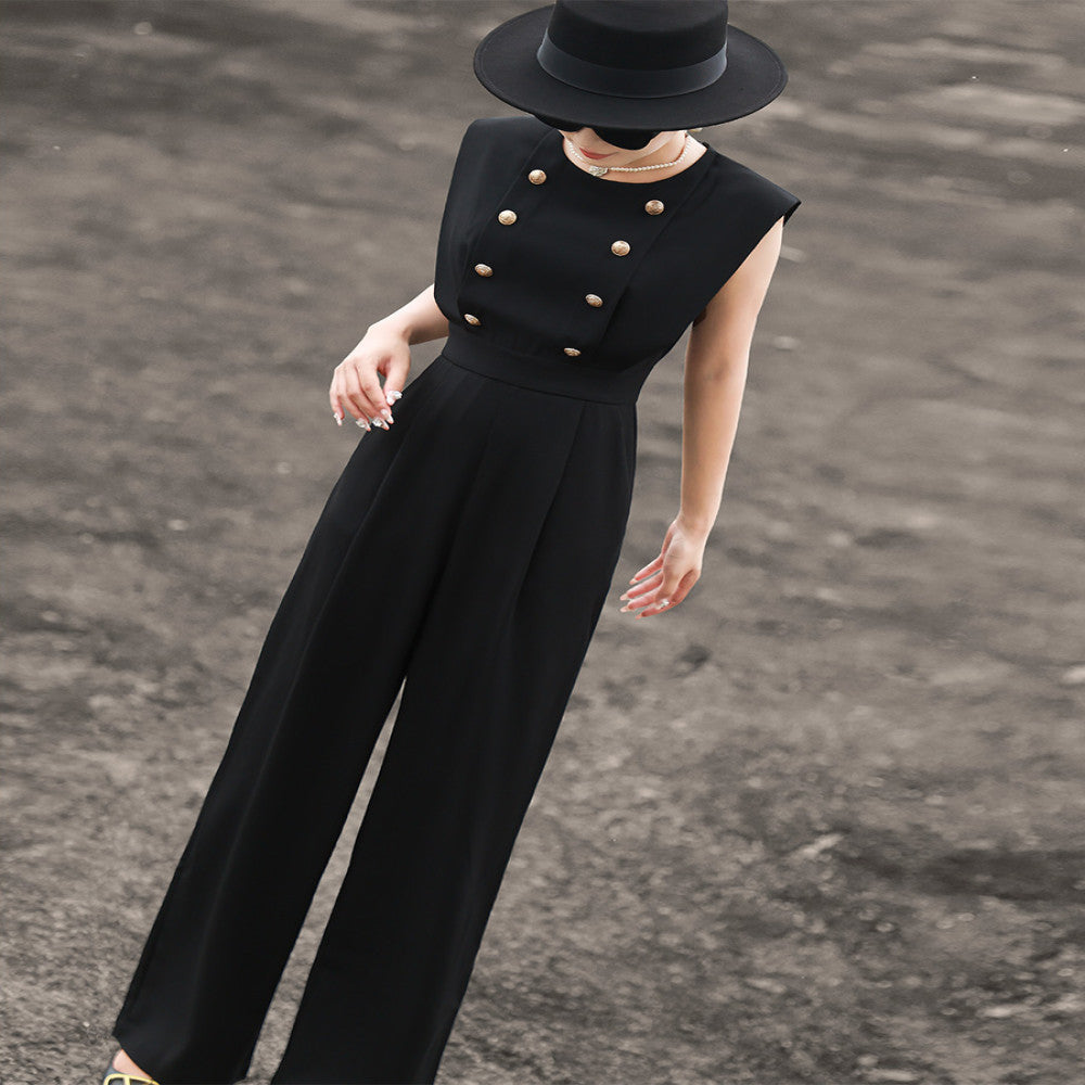 Lanser 2025 Summer New Style High Waist and Skinny Wide Leg Pants Sleeveless Commuter jumpsuit for Women image 25