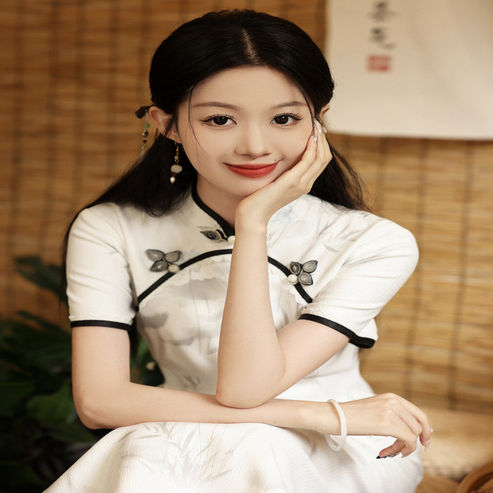 Qingmeng Star River New Chinese style young elegant and ladylike cheongsam 2025 for girls to appear slim and high end daily improvement image 1